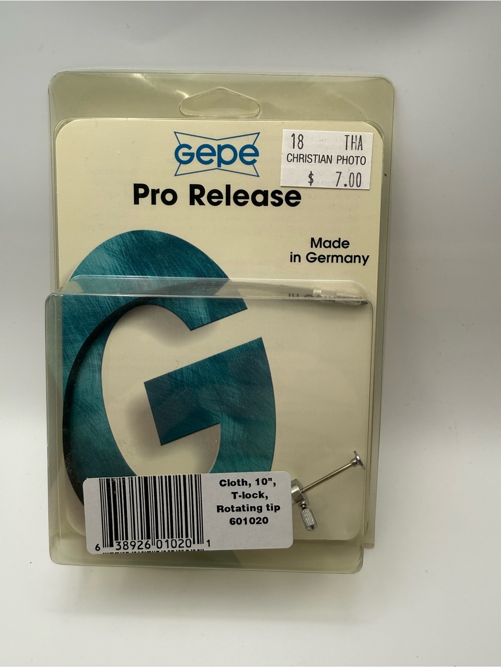 Vintage Gepe Pro Release
10" Cloth Cable Release T-
Lock Rotating Tip 601020
NOS